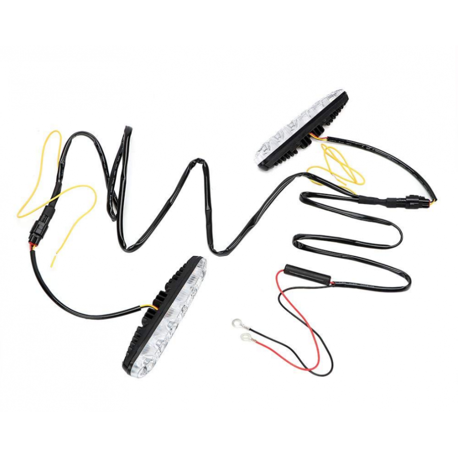 Lumini De Zi Led Drl Klausstech, Pentru Autoturisme, Impermeabile, Lumina Alba 6000k, Lumina Puternia, 6 Led-uri, Carcasa Neagra