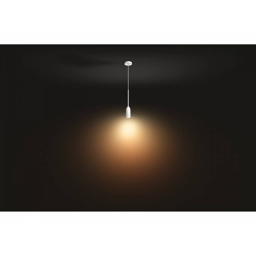 Lustra Philips Cu Led Soclu E27 Cu Ambianta Alba, Metal, Zigbee, 806 Lm, Alimentare 230 V, Autonomie 25000 Ore, 2200 - 6500 K, Alb