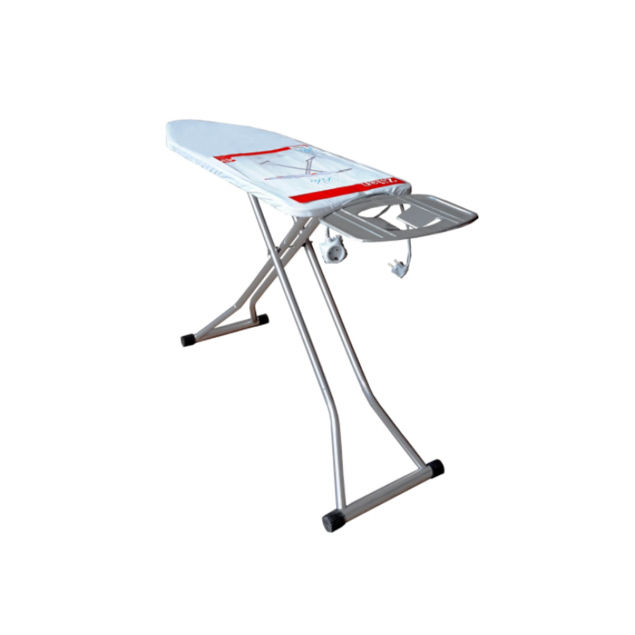 Masa De Calcat, Cadru Din Metal, Suport Pentru Fierul De Calcat, Blat Metalic, Priza Pentru Fierul De Calcat, Design Simplu, Alb