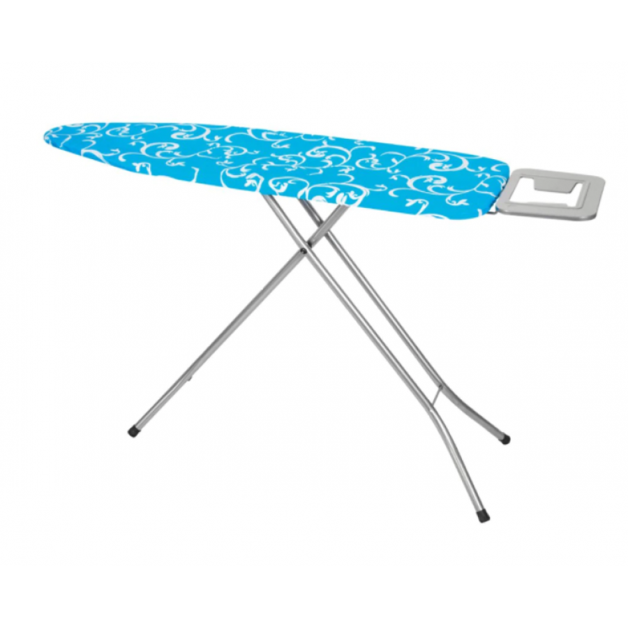 Masa De Calcat Cu Imprimeu, Cadru Din Metal, Blat Metalic, Suport Pentru Fier, Picioare Antiderapabile, Inaltime Reglabile, Design Modern, Albastru
