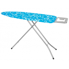 Masa De Calcat KlaussTech, Cadru Din Metal, Suport Pentru Fierul De Calcat, Blat Metalic, Inaltime Reglabila, Sistem Antiderapant, Design Abstract, Albastru