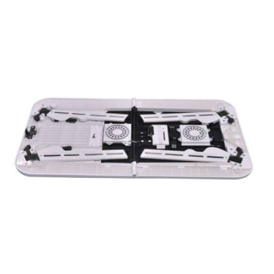 Masa Multifunctionala Klausstech Pentru Laptop, 2 Ventilatoare Incluse, Mousepad Inclus, Design Compact, Alb&negru