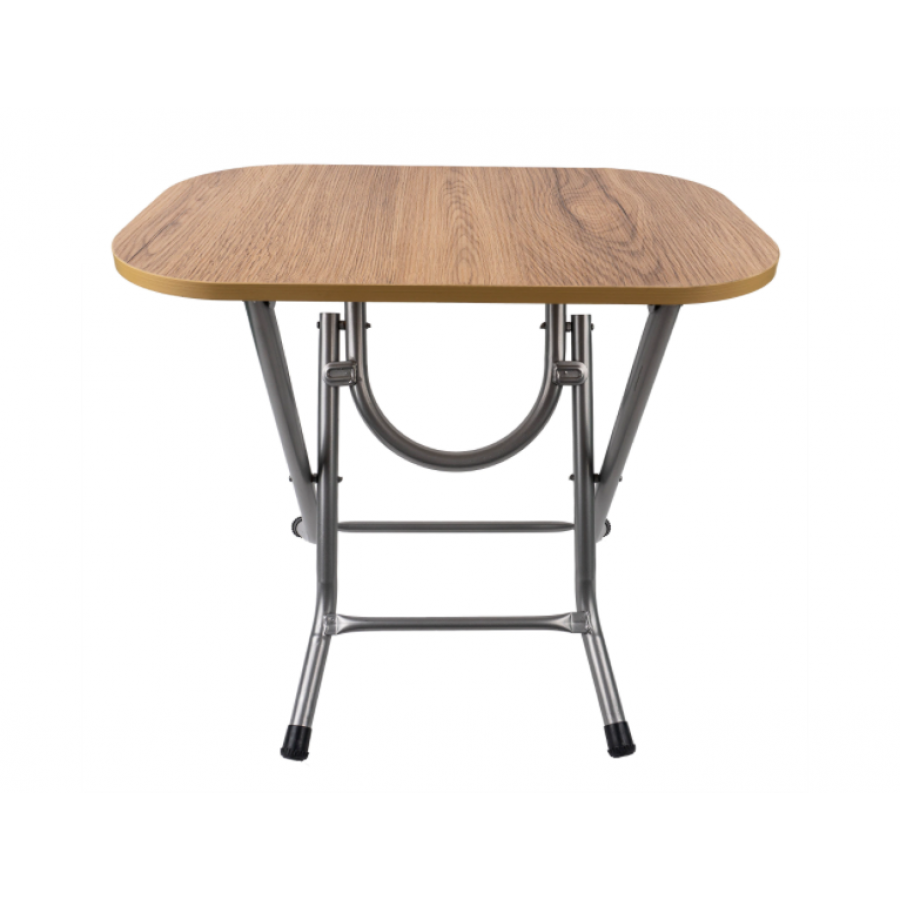 Masa Pliabila KlaussTech, Mdf, Cadru Din Metal, Dimensiune 40x60cm, Destinata Pentru Casa Sau Camping, Design Clasic, Usor De Manevrat Si Depozitat, Culoare Stejar