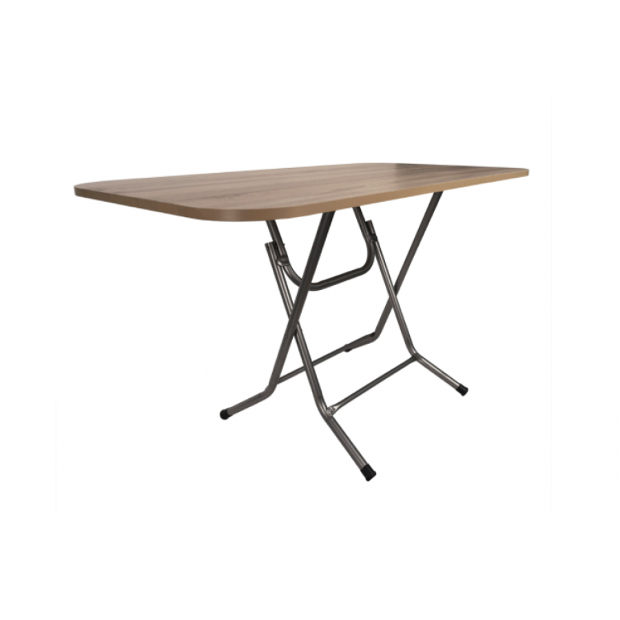 Masa Pliabila KlaussTech, Mdf, Cadru Din Metal, Dimensiune 70x120cm, Destinata Pentru Casa Sau Camping, Design Clasic, Usor De Manevrat Si Depozitat, Culoare Stejar