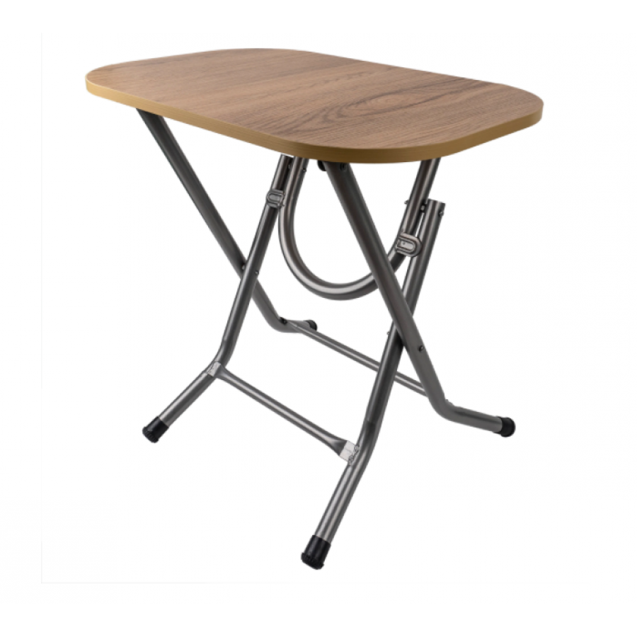 Masa Pliabila KlaussTech, Mdf, Cadru Din Metal, Dimensiune 40x60cm, Destinata Pentru Casa Sau Camping, Design Clasic, Usor De Manevrat Si Depozitat, Culoare Stejar