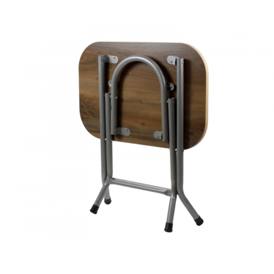 Masa Pliabila KlaussTech, Mdf, Cadru Din Metal, Dimensiune 40x60cm, Destinata Pentru Casa Sau Camping, Design Clasic, Usor De Manevrat Si Depozitat, Maro