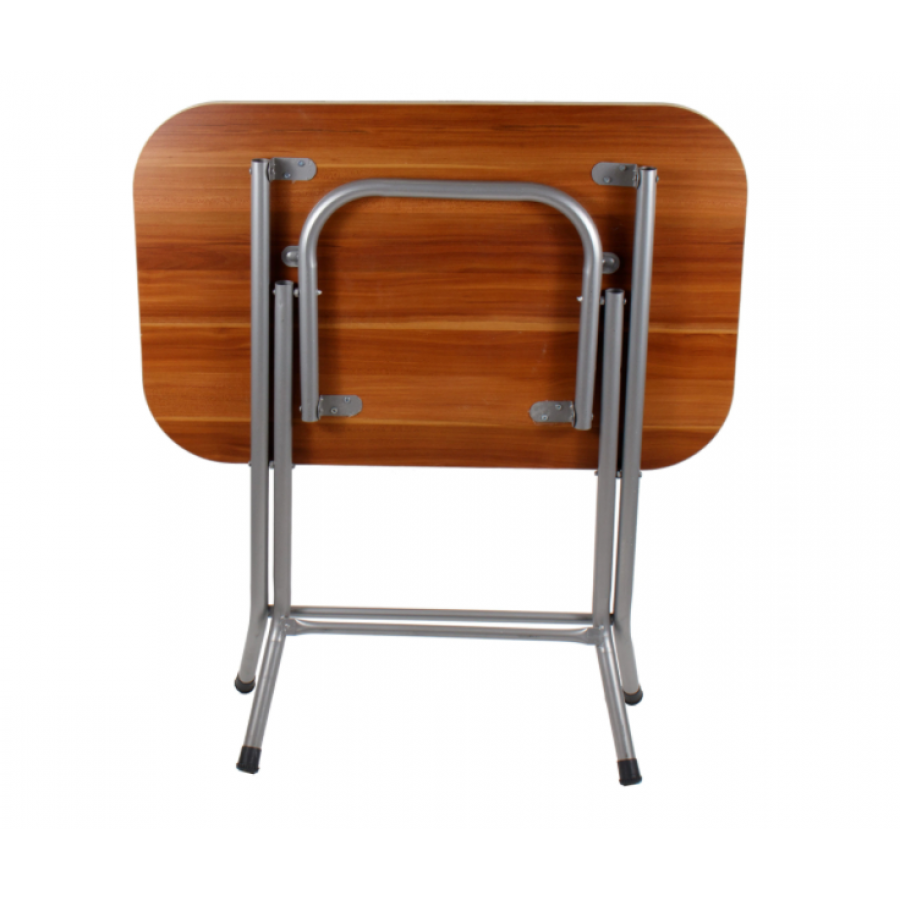 Masa Pliabila KlaussTech, Mdf, Cadru Din Metal, Dimensiune 50x80cm, Destinata Pentru Casa Sau Camping, Design Clasic, Usor De Manevrat Si Depozitat, Culoare Cires