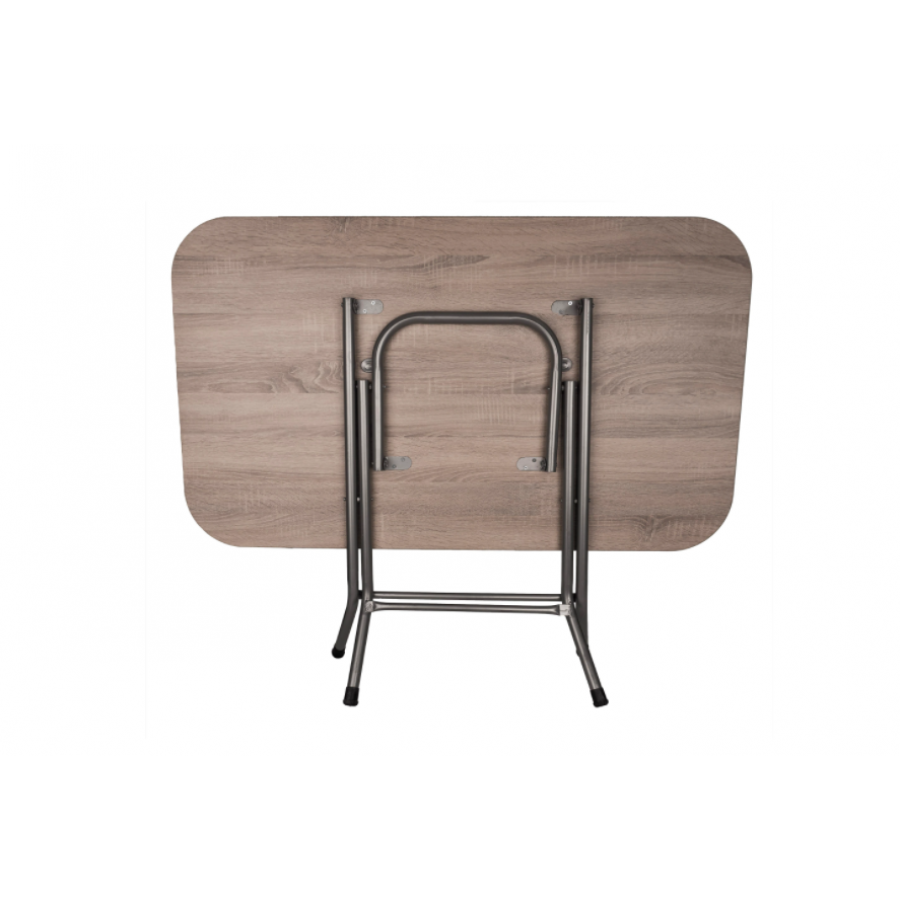 Masa Pliabila KlaussTech, Mdf, Cadru Din Metal, Dimensiune 70x120cm, Destinata Pentru Casa Sau Camping, Design Clasic, Usor De Manevrat Si Depozitat, Culoare Stejar