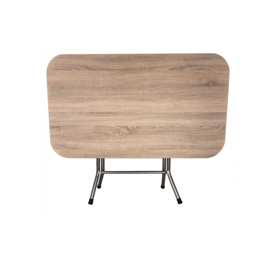 Masa Pliabila KlaussTech, Mdf, Cadru Din Metal, Dimensiune 70x120cm, Destinata Pentru Casa Sau Camping, Design Clasic, Usor De Manevrat Si Depozitat, Culoare Stejar