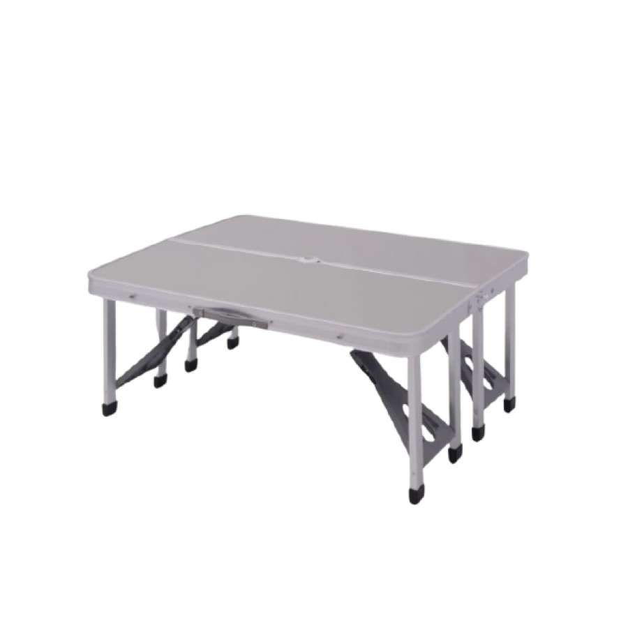 Masa Si Scaune Pliabile, Aluminiu, Destinat Pentru 4 Persoane, Ideal Pentru Picnic Si Camping, Argintiu