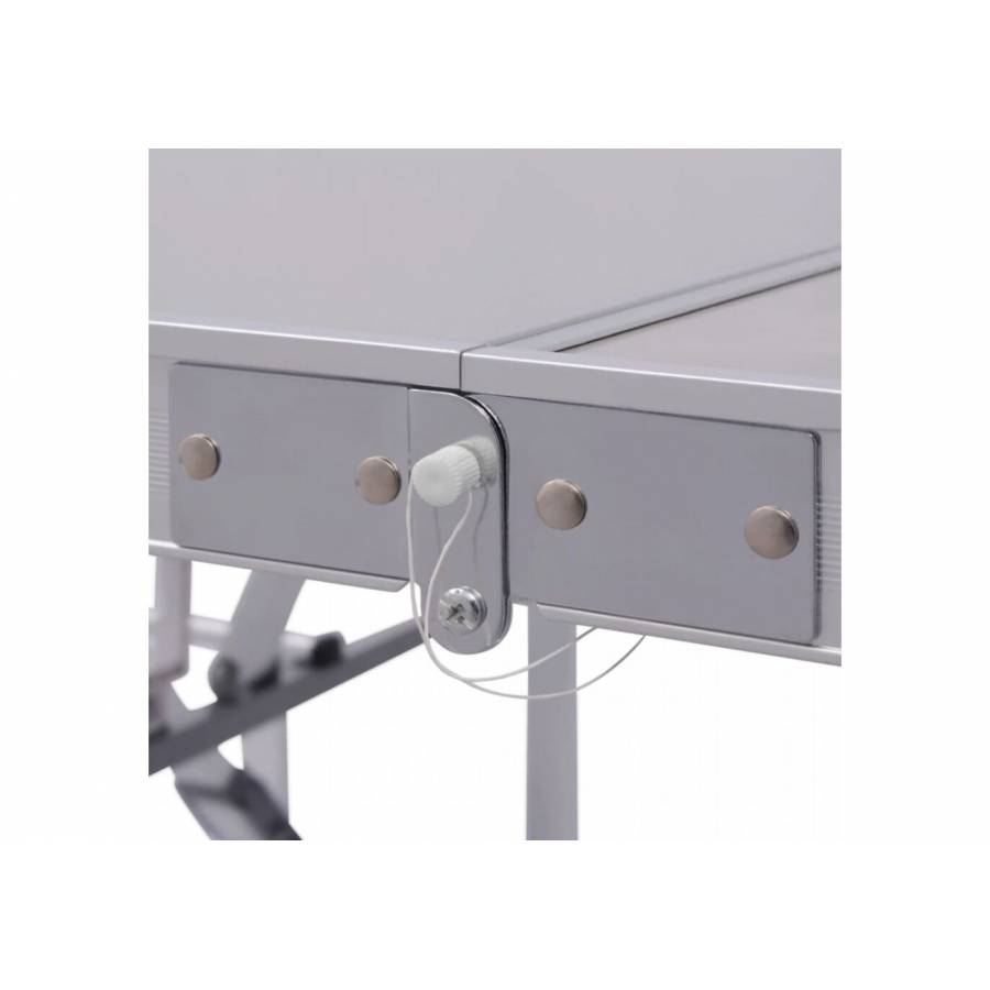 Masa Si Scaune Pliabile, Aluminiu, Destinat Pentru 4 Persoane, Ideal Pentru Picnic Si Camping, Argintiu