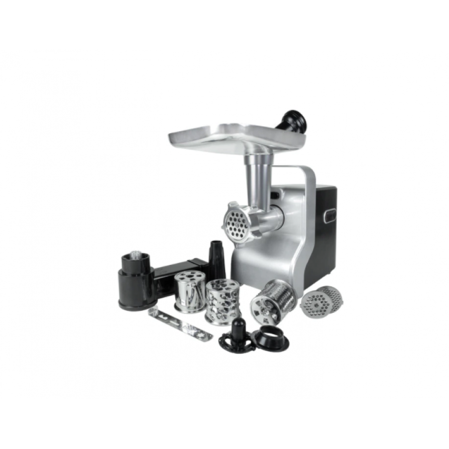 Masina De Tocat Electrica, Multifunctionala, Putere 2100w, 3 Trepte De Viteza, Cutite Din Inox, Destinata Pentru Carne, Legume, Fructe, Gri/negru