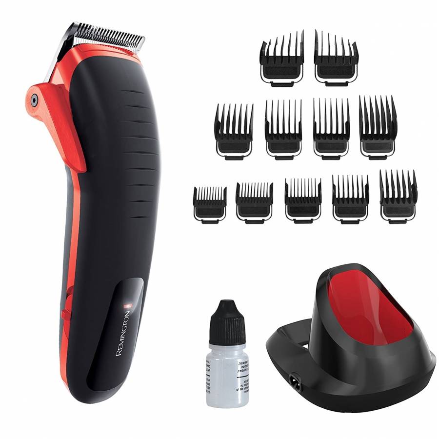 Masina De Tuns Profesionala Cu 11 Pieptani, 1-25 Mm, Incarcare Rapida, Lame Detasabile Din Otel Japonez, Incarcare 4 H, Negru/rosu