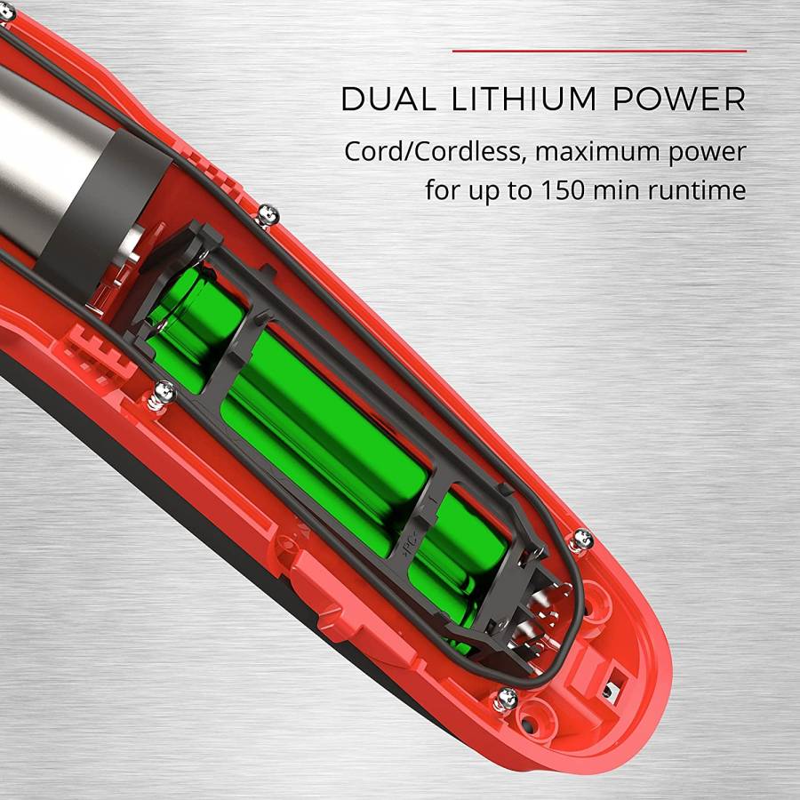 Masina De Tuns Profesionala Cu 11 Pieptani, 1-25 Mm, Incarcare Rapida, Lame Detasabile Din Otel Japonez, Incarcare 4 H, Negru/rosu