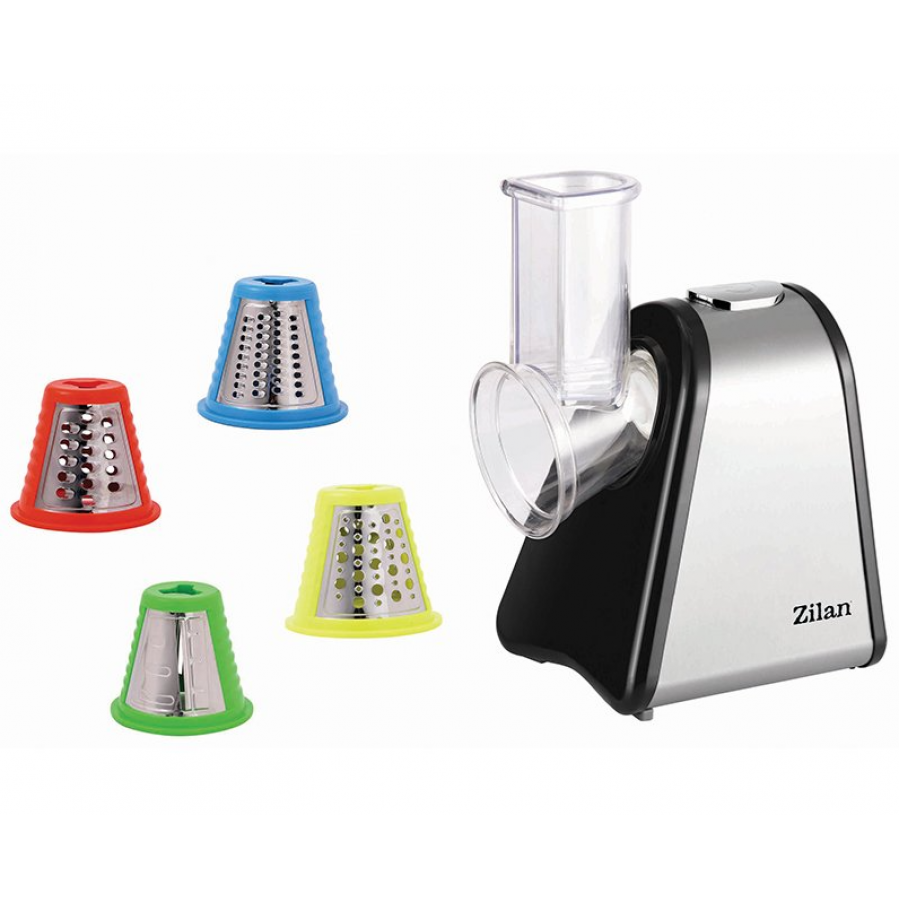 Masina Electrica De Facut Salate, Multifunctionala, Design Cilindric, Site Din Inox, Destinat Pentru Legume Si Fructe, Usor De Curatat, Picioruse Antiaderente, Zgomot Redus, Negru/argintiu