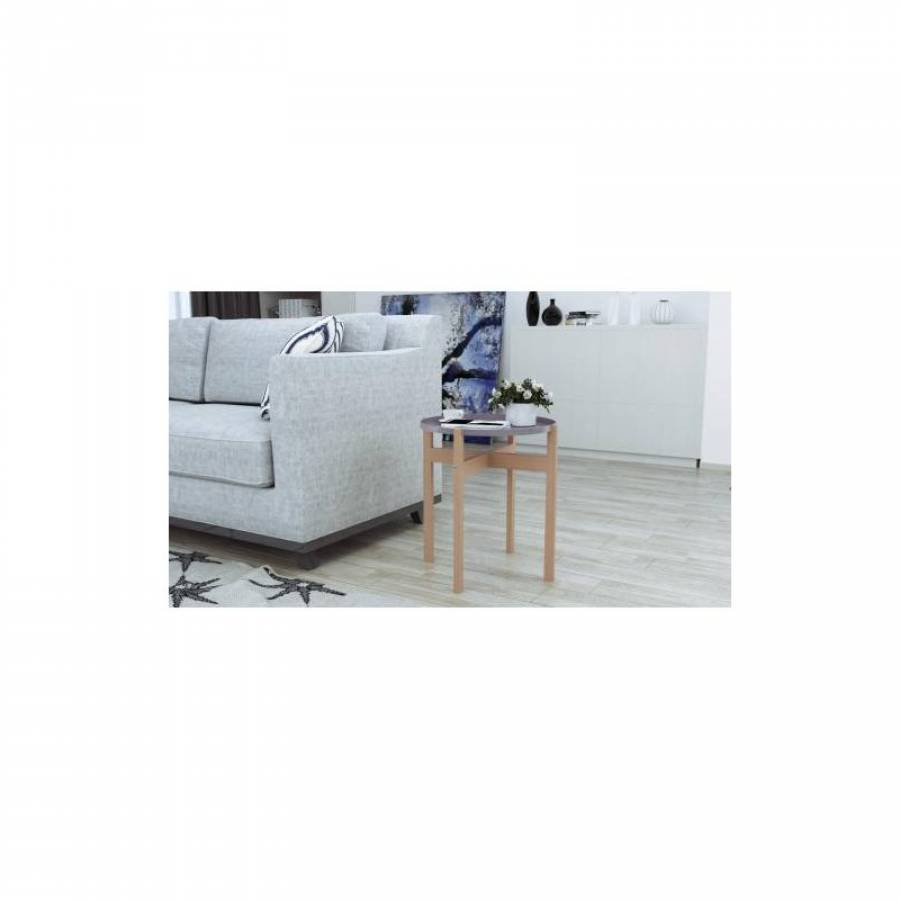 Masuta De Cafea Klausstech, Contructie Rezistenta Din Metal Si Lemn,  Dimensiuni 46.50 X 46.50 X 52.50 Cm, Curatare Usoara, Design Modern, Negru/maro