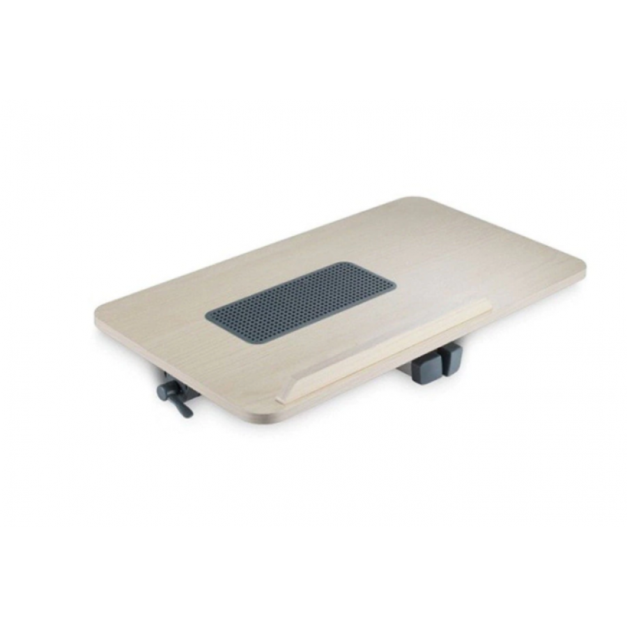 Masuta Pentru Laptop Klausstech, Reglabila, Design Elegant Si Ergonomic, Blat Din Mdf, Cooler Incorporat, Picioare Din Aluminiu, Ajustare Inaltime Si Unghi De Lucru, Alimentare Usb, Gri