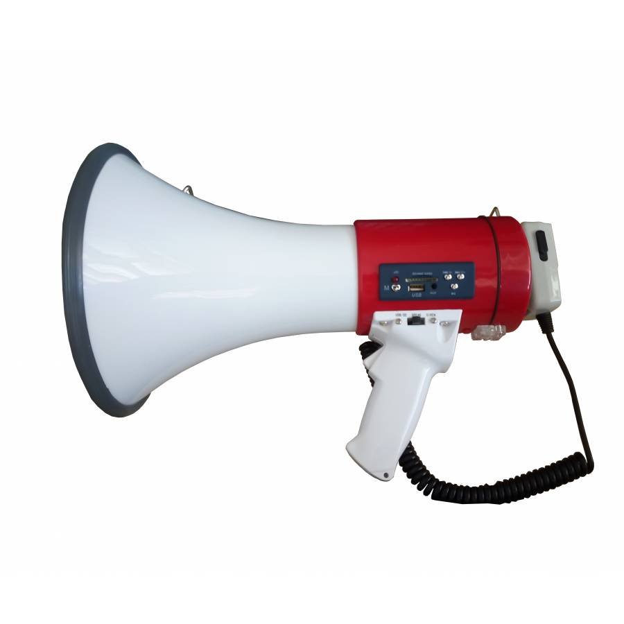 Megafon Profesional Ltc Audio Cu Cititor Usb , Sd Card , Sirena Incorporata  , Putere 60w , Functie Inregistrare , Curea Reglabila , Microfon Amovibil , Activare Prin Voce , Culoare Alb