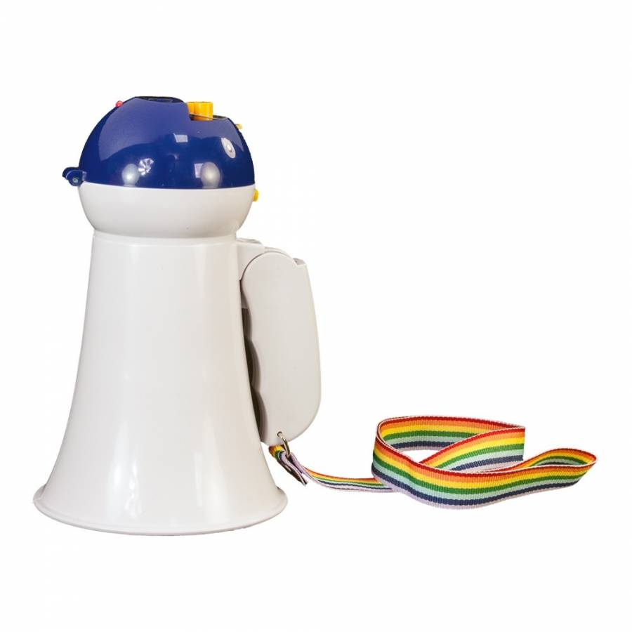 Megafon Profesional Party Light & Sound , Putere De 10 W, Design Compact , Controlul Volumului , Curea De Transport , Microfon Incorporat , Material Abs , Alimentare 4 Baterii Aa