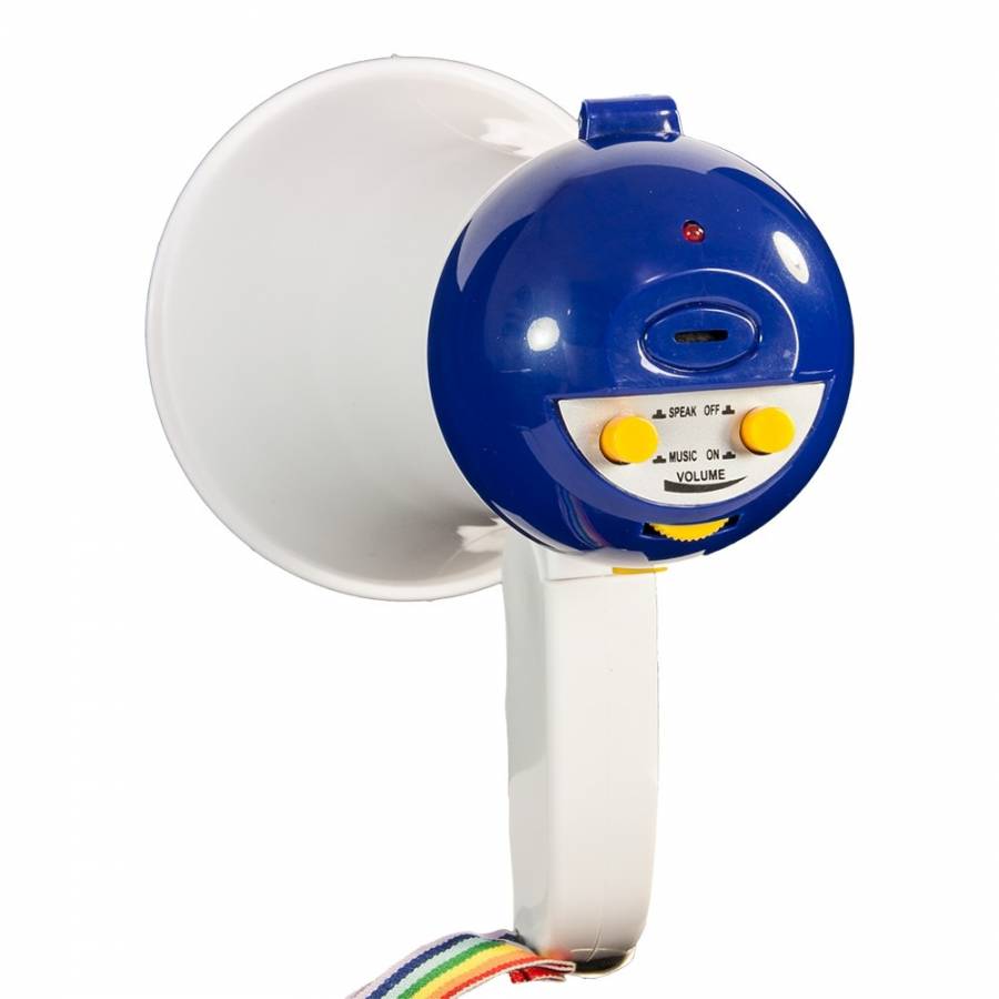 Megafon Profesional Party Light & Sound , Putere De 10 W, Design Compact , Controlul Volumului , Curea De Transport , Microfon Incorporat , Material Abs , Alimentare 4 Baterii Aa