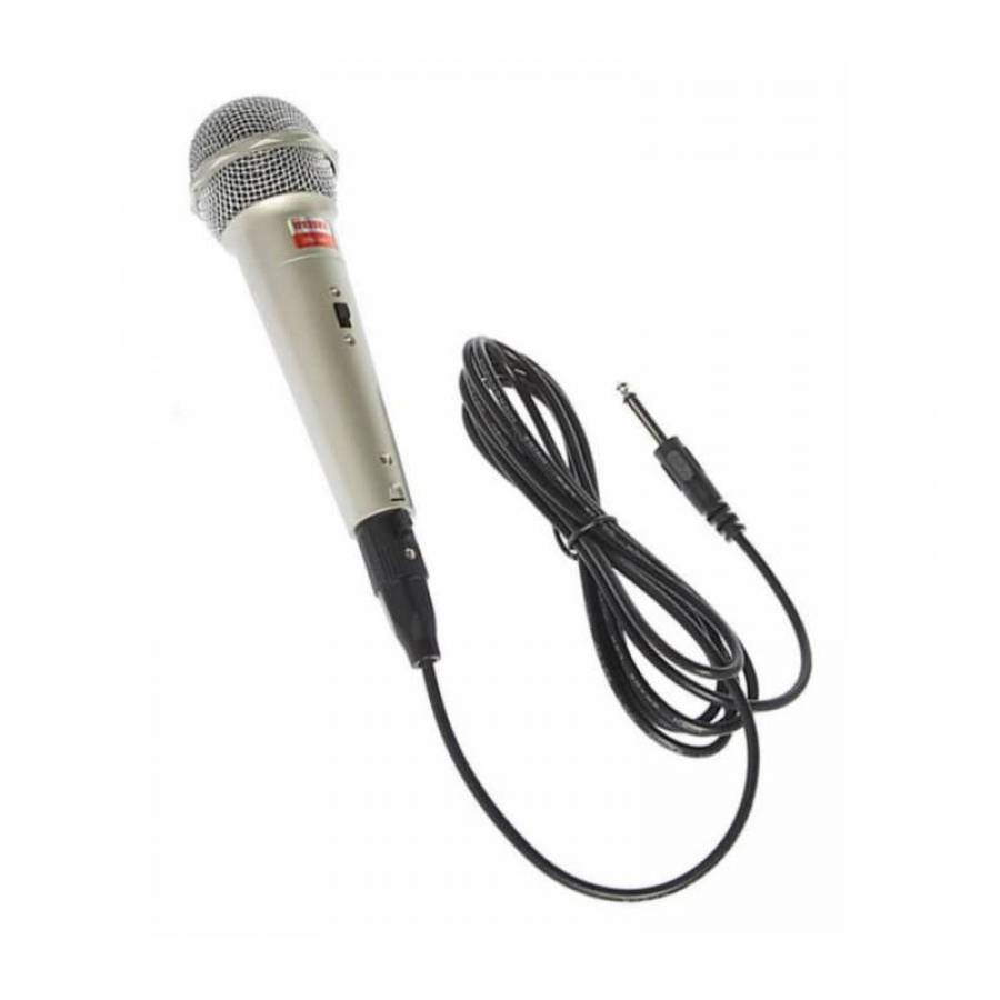 Microfon Dinamic Klausstech Cu Fir, 600 Ohmi, 74db +- 3db, 100 Hz ~ 15 Khz, Cablu De 2 M, Compact, Material Rezistent, Culoare Argintiu