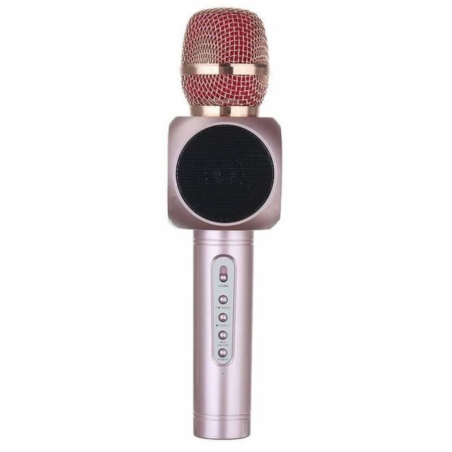 Microfon Klausstech Cu Tehnologie Bluetooth Pentru Karaoke, Utilizare Wireless, Butoane De Reglare Volum/asociere/reverberare,difuzor Dublu, Culoare Roz