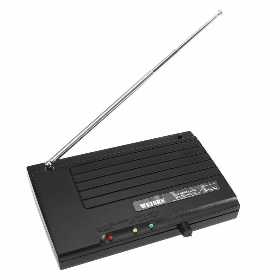 Microfon Wireless Cu Receiver Inclus, Fm, 40hz-16khz, Metalic, Buton On/off, Indicator Led, Transmisie 30 M, Culoare Negru