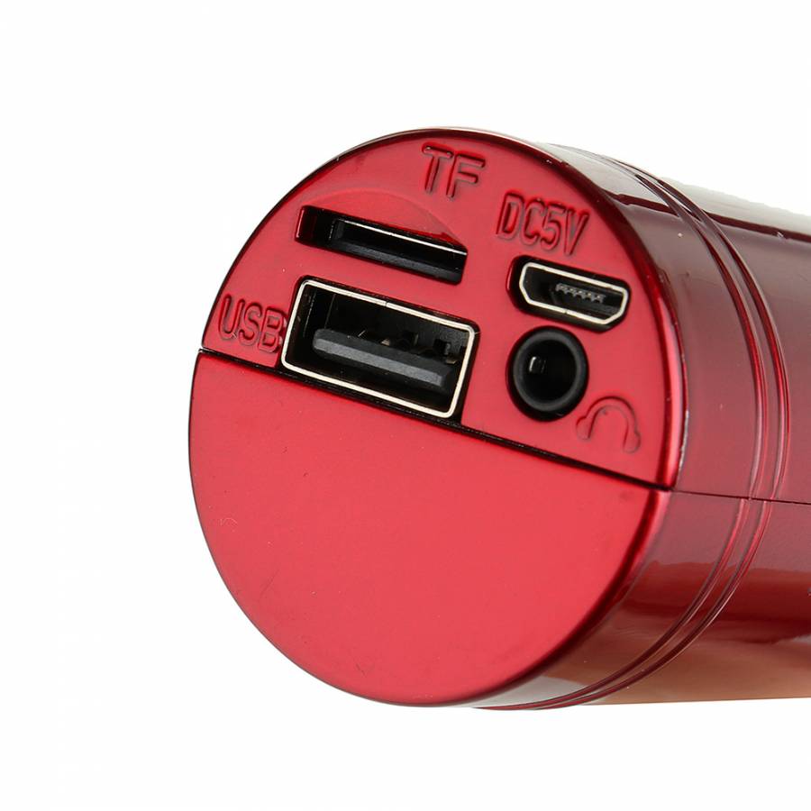 Microfon Klausstech Wireless Karaoke Bluetooth 4.1, Lumini Disco Led, Inregistrare, Radio, Baterie 1800 Mah, Tf/usb/fm, Rosu