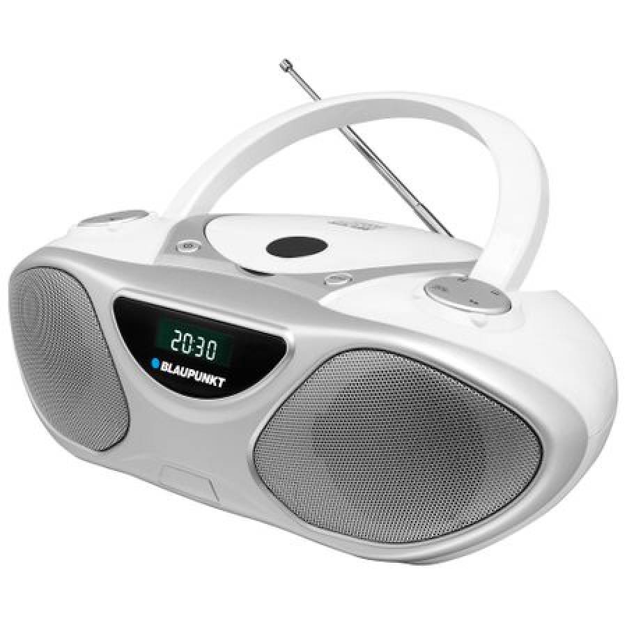 Microsistem Portabil Cu Tuner Fm, Redare Cd Si Mp3 Player, Conector Jack Aux 3.5 Mm, 2 Canale, Culoare Alb