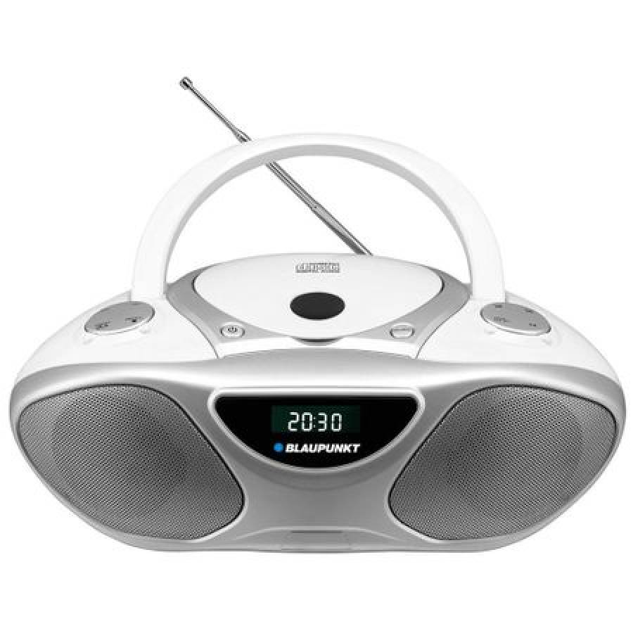 Microsistem Portabil Cu Tuner Fm, Redare Cd Si Mp3 Player, Conector Jack Aux 3.5 Mm, 2 Canale, Culoare Alb