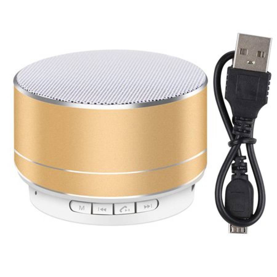 Mini Boxa Portabila Klausstech, Handsfree, Usb, Bluetooth, Radio Fm, Usoara, Auriu