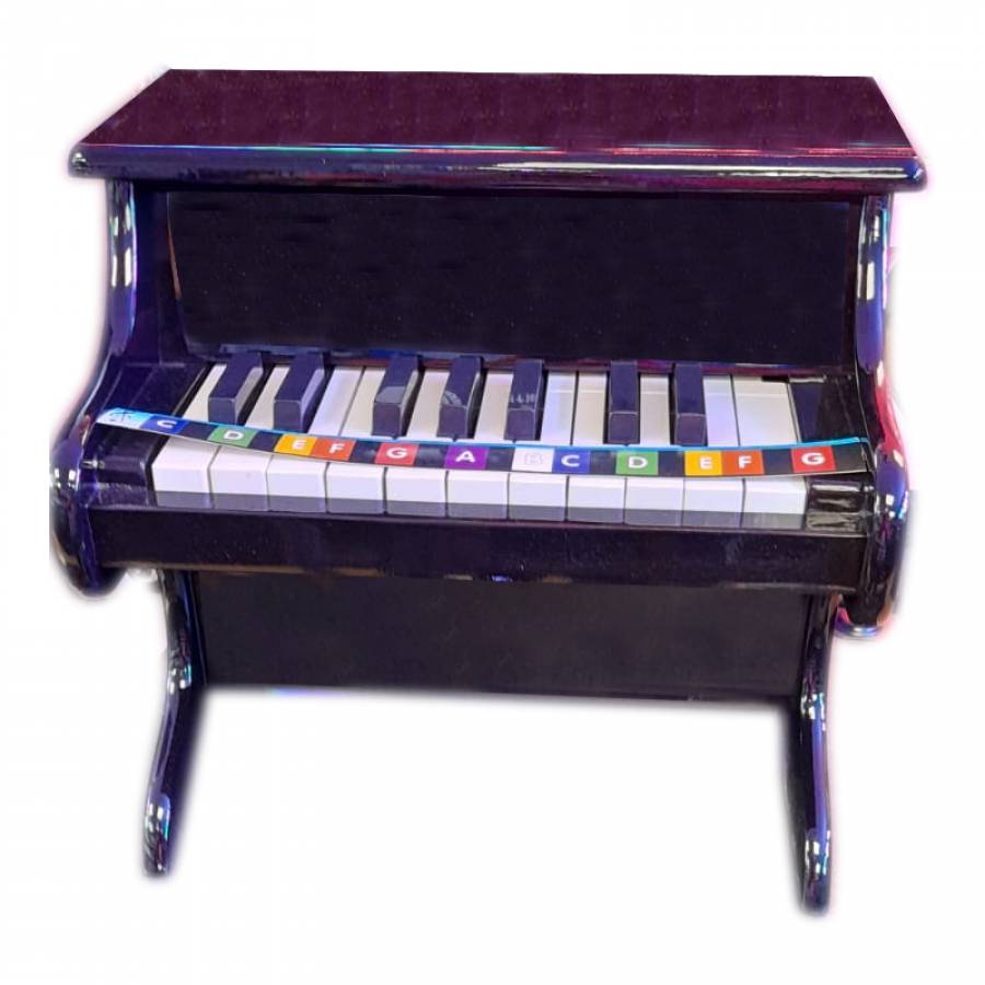 Mini Pian Copii De Jucarie, 12 Clape, Recomandat 3+ Ani, Material Plastic Si Mdf, Design Compact Si Modern, Culoare Negru