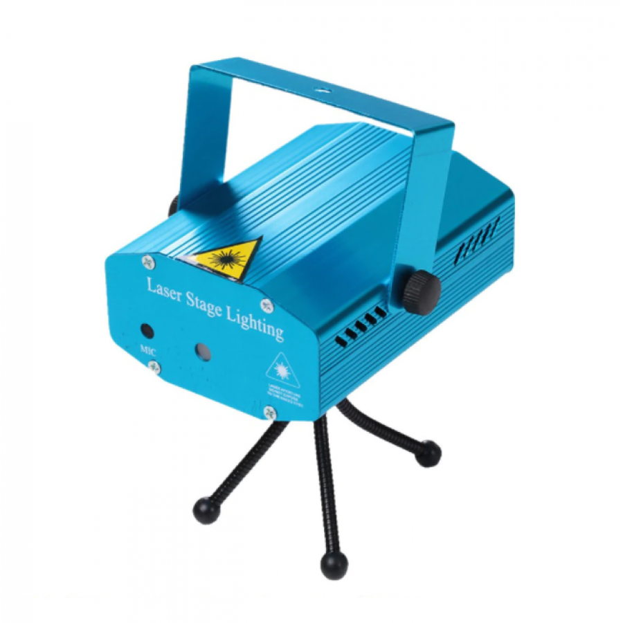 Mini Proiector Klausstech Laser Profesional, Joc De Lumini Rosu Si Verde, Accesorii Incluse, Design Modern, La Retea, Culoare Albastru