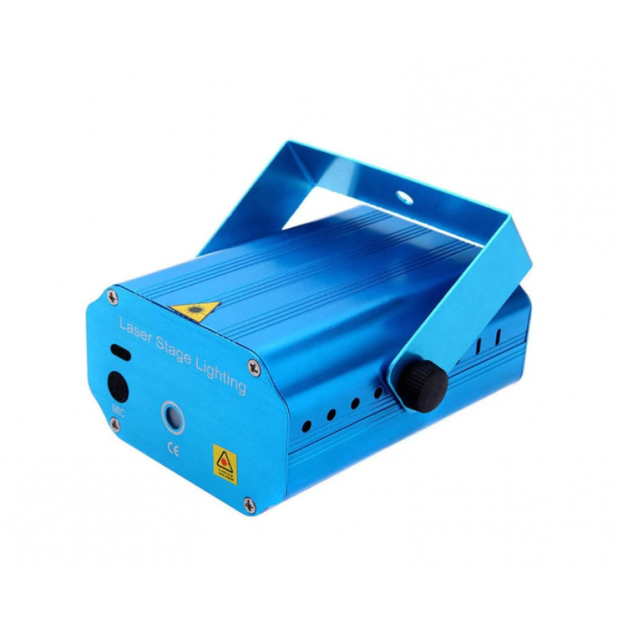 Mini Proiector Klausstech Laser Profesional, Joc De Lumini Rosu Si Verde, Accesorii Incluse, Design Modern, La Retea, Culoare Albastru