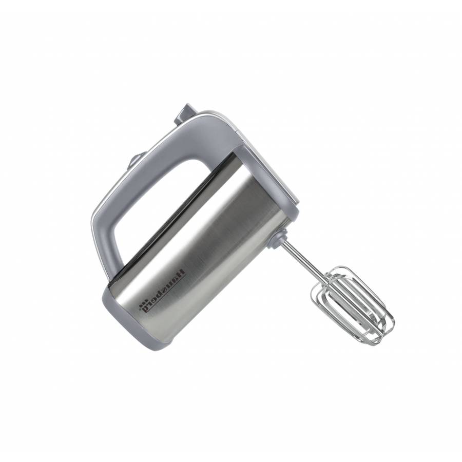 Mixer De Mana Multifunctional, Putere 400 W, 5 Trepte De Viteza, Palete Si Carlige Cu Invelis Metalic, Motor Din Cupru, Design Ergonomic, Argintiu  Alb