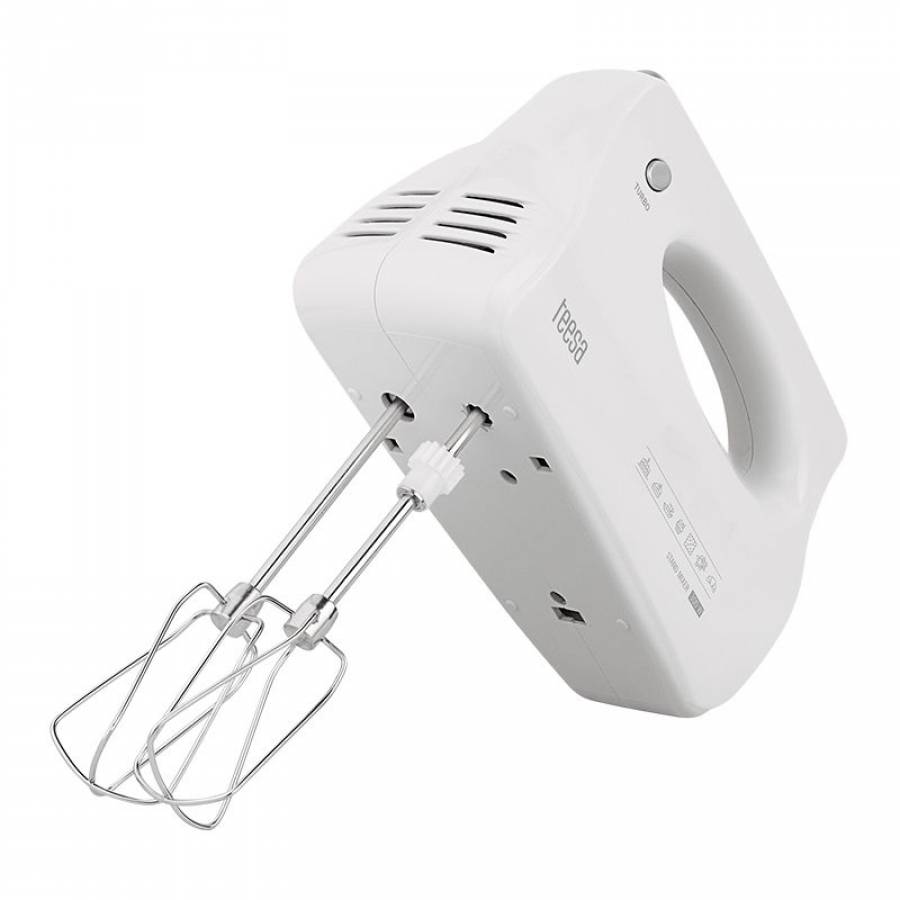 Mixer Electric Cu 5 Viteze, Bol Rotativ 3.5 L, Putere 300 W, 230 ~ 240 V - 50 Hz, Turbo, Tel Si Carlige, Anti-alunecare, Culoare Alb