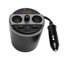 Modulator Auto Bt-fm Klausstech Pentru Masina , Amplificator Telefon Prin Bluetooth , Asezare In Suportul De Pahare , Iesire Dubla Tensiune 12 / 24 V , Incarcare Prin Usb , Afisaj Lcd , Negru