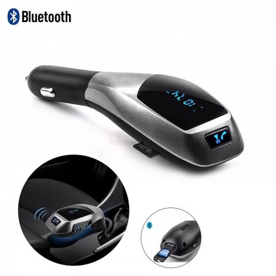 Modulator Fm Bluetooth Klausstech Pentru Masina Wireless Car Kit , Incarcator Usb, Player Mp3, Microsd, Functie Handsfree, Culoare Negru
