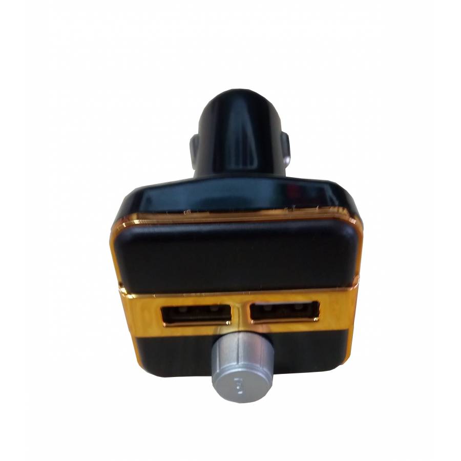 Modulator Fm KlaussTech Auto , Mp3 Player , Wireless Bluetooth , 2 Porturi Usb  , Citire Usb Si Micro Sd Mp3 , Negru/galben