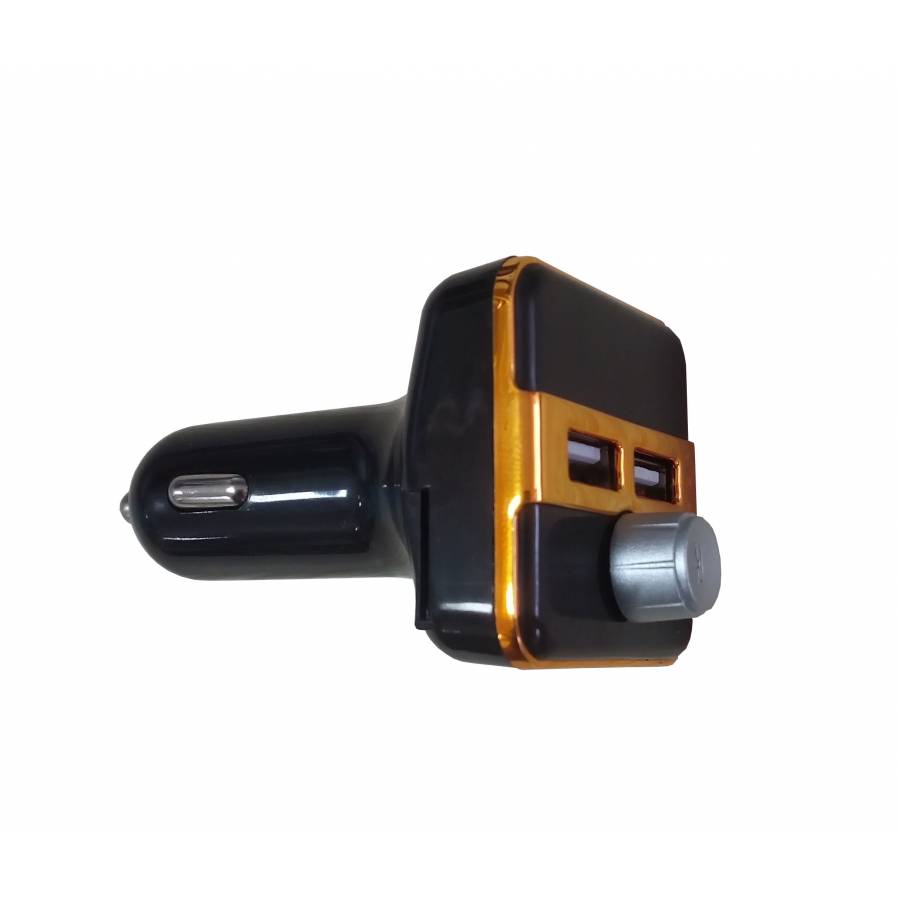 Modulator Fm KlaussTech Auto , Mp3 Player , Wireless Bluetooth , 2 Porturi Usb  , Citire Usb Si Micro Sd Mp3 , Negru/galben