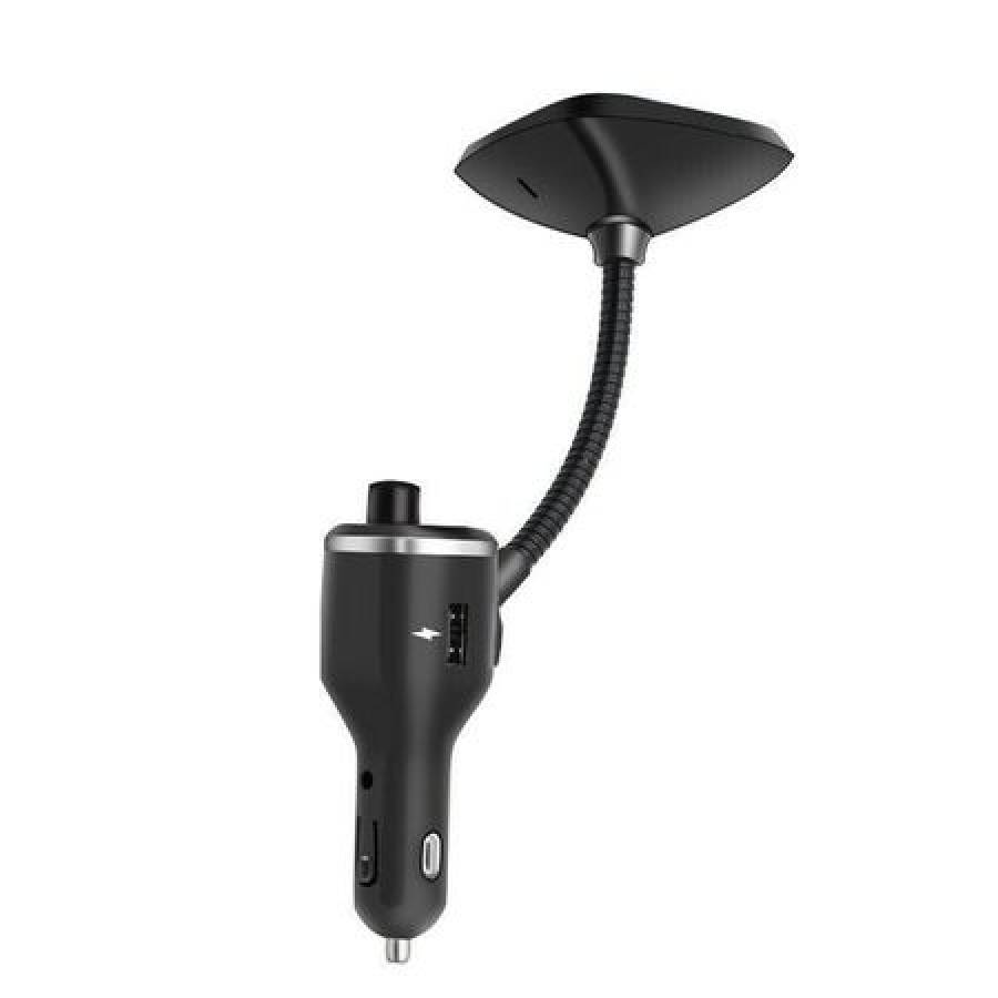 Modulator Fm Wireless Pentru Masina Klausstech, Functie Incarcare Wirelss, Car-kit, Functie Hands-free, Bluetooth,  Mp3, Design Modern, Negru