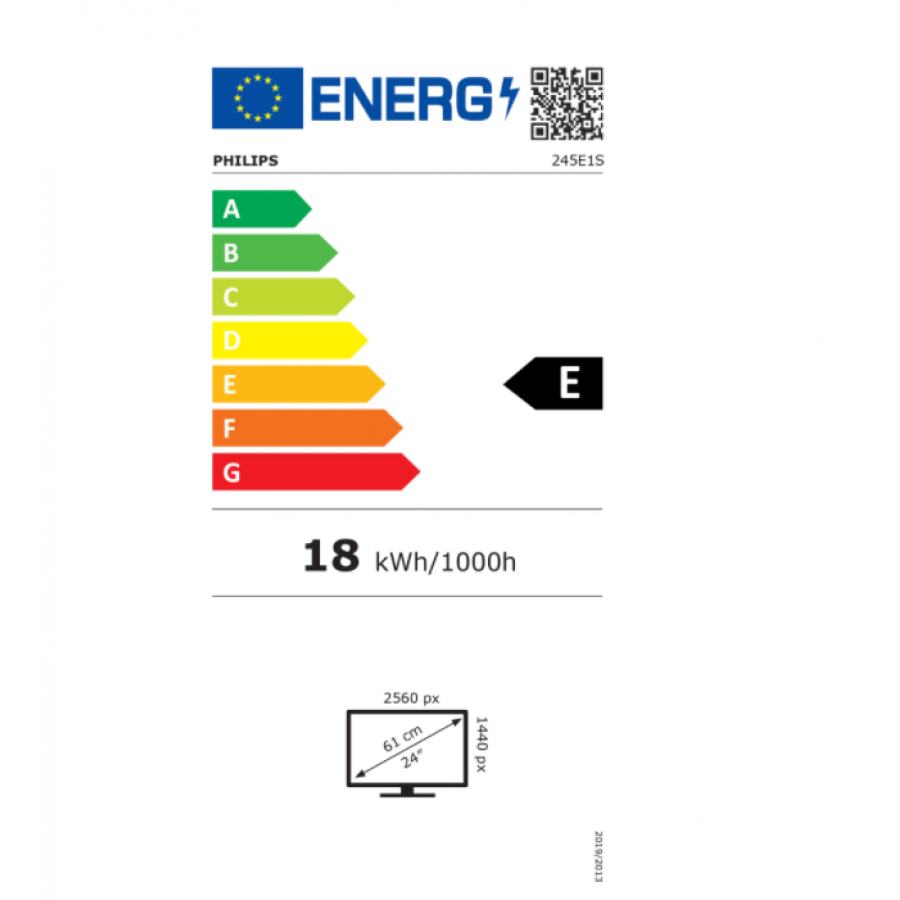 Monitor Lcd Ips Philips, Rezolutie 2560 X 1440 Qhd, Diagonala De 23,8” / 60,5 Cm, E Line, W-led, 75 Hz, Antireflex, Mega Infinity Dcr, Negru