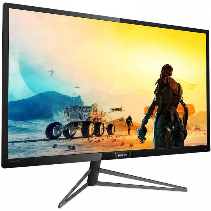 Monitor Philips 4k Hdr Iluminare Ambiglow, Momentum, 3840 X 2160 4k Uhd, Diagonala 31,5”/80 Cm,  Film B-led+qd, Multiview, Telecomanda, Software De Control, Negru