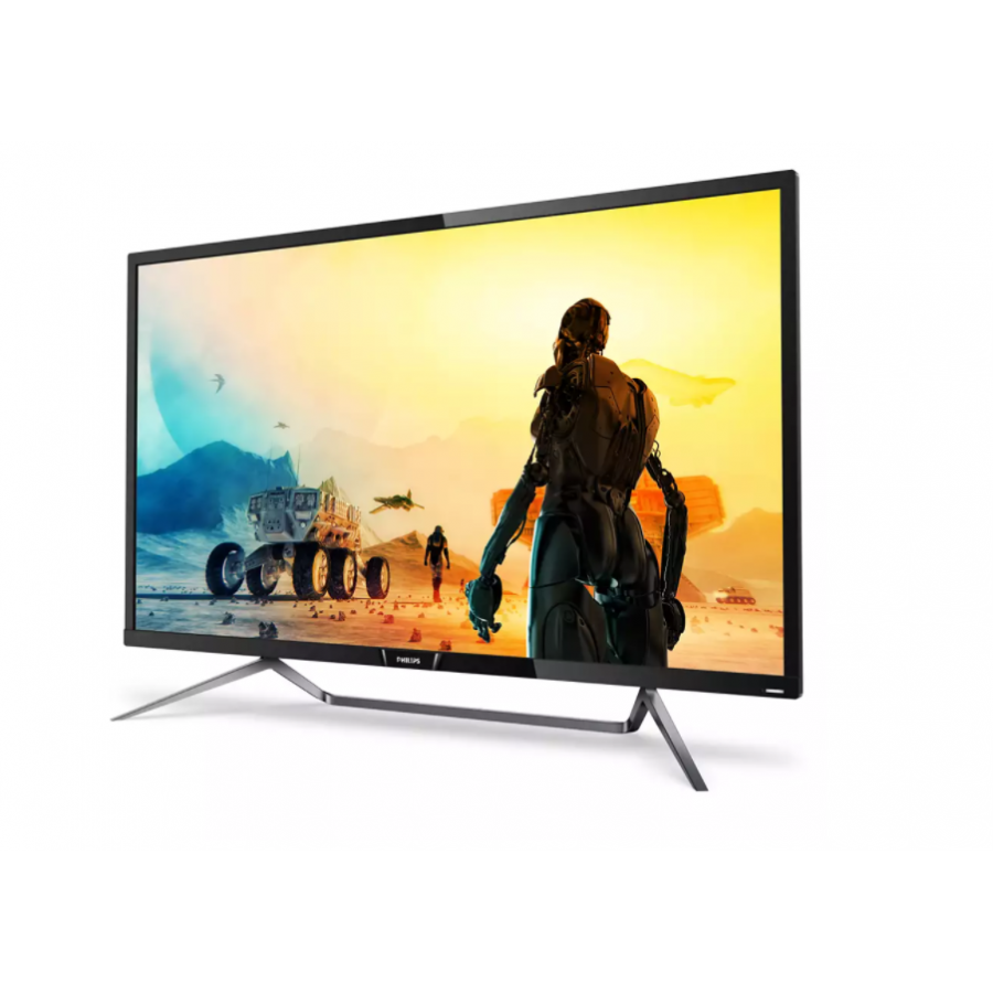 Monitor Philips 4k Hdr Iluminare Ambiglow, Momentum, 3840 X 2160 4k Uhd, Diagonala 31,5”/80 Cm,  Film B-led+qd, Multiview, Telecomanda, Software De Control, Negru
