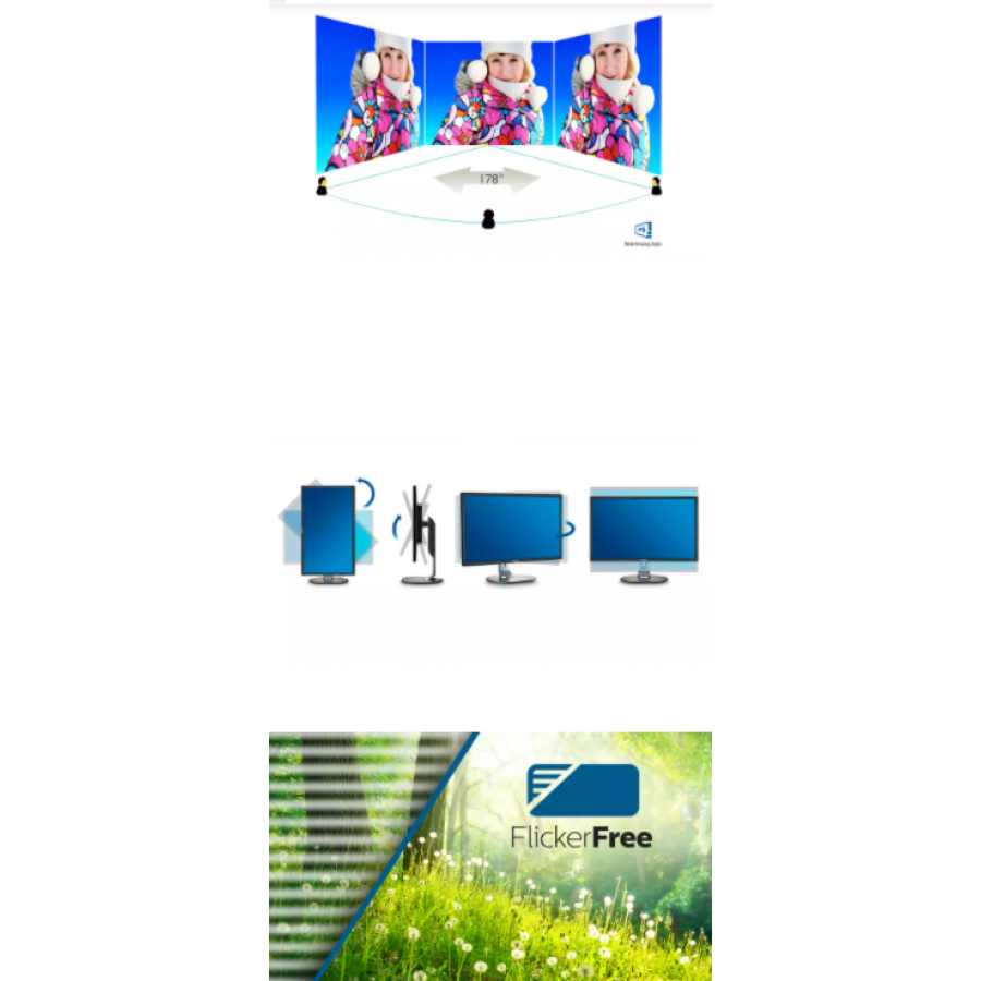 Monitor Philips Lcd Cu Powersensor 24.1 Inch / 61.1 Cm, 1920 X 1200 Wuxga, Tehnologie Ips Si Sistem W-led, Refresh 75 Hz, Stabilizator Imagine, Smartcontrol, Negru