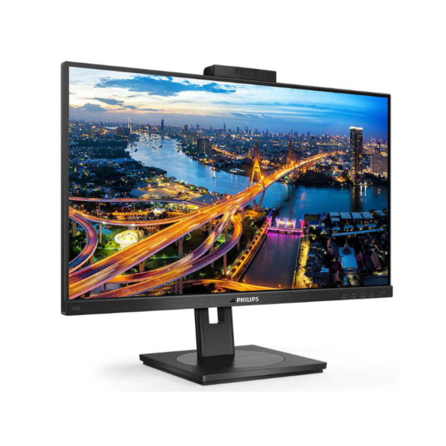 Monitor Philips Lcd Ips Cu Camera Web Windows Hello Full Hd 1920 X 1080, B Line, Diagonala De 23,8” / 60,5 Cm, Antireflex, Rata Refresh 75 Hz, Lowblue, Negru