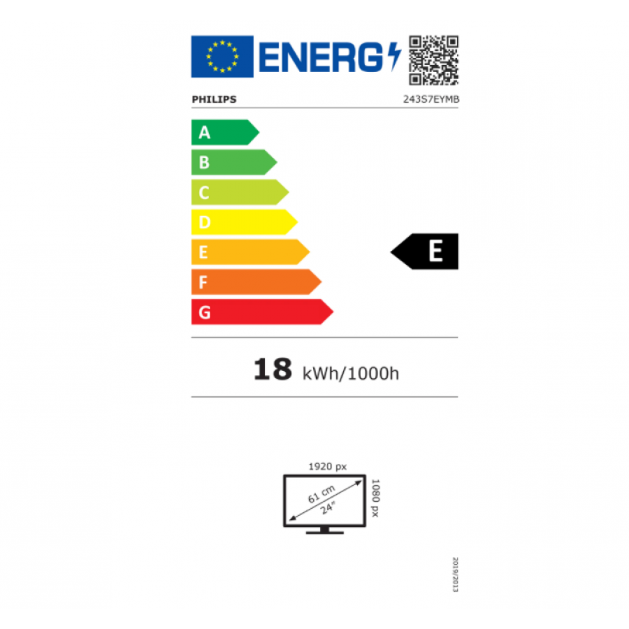 Monitor Philips S Line Lcd Cu Tehnologie Softblue, 1920 X 1080 La 60 Hz, Luminozitate 250  Cd/m², Diagonala De 23,8” / 60,5 Cm, Smartimage, Easyread, Negru