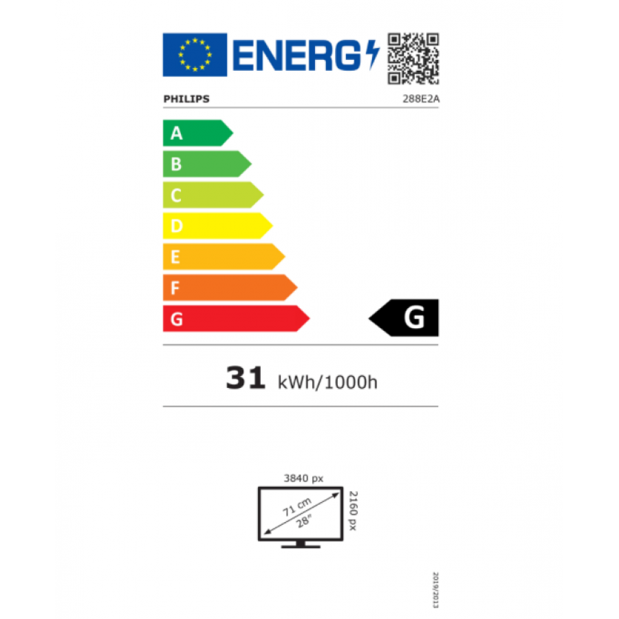 Monitor Philips Tehnologie Lcd 4k Ultra Hd E Line, Rezolutie 3840 X 2160 Cu Diagonala 28” (71,1 Cm), Sistem W-led, Tehnologie Ips, Unghi 178º/178º, Hdmi X2, Negru