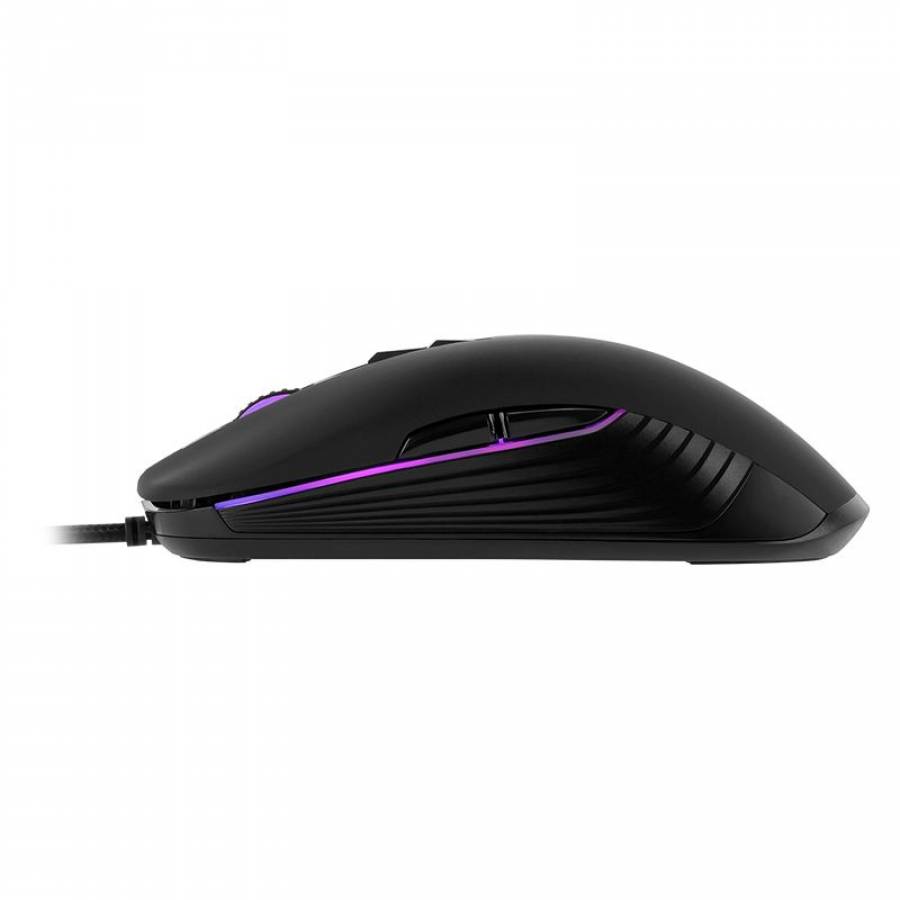 Mouse De Gaming Cu Rezolutie 800/1600/2400/3600/5000 Dpi ,lumini Rgb, Tip Senzor Optic, Accelerare 50g, 10 Butoane, Cauciuc Abs, 5 Moduri Dpi , Negru