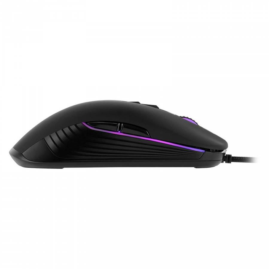 Mouse De Gaming Cu Rezolutie 800/1600/2400/3600/5000 Dpi ,lumini Rgb, Tip Senzor Optic, Accelerare 50g, 10 Butoane, Cauciuc Abs, 5 Moduri Dpi , Negru
